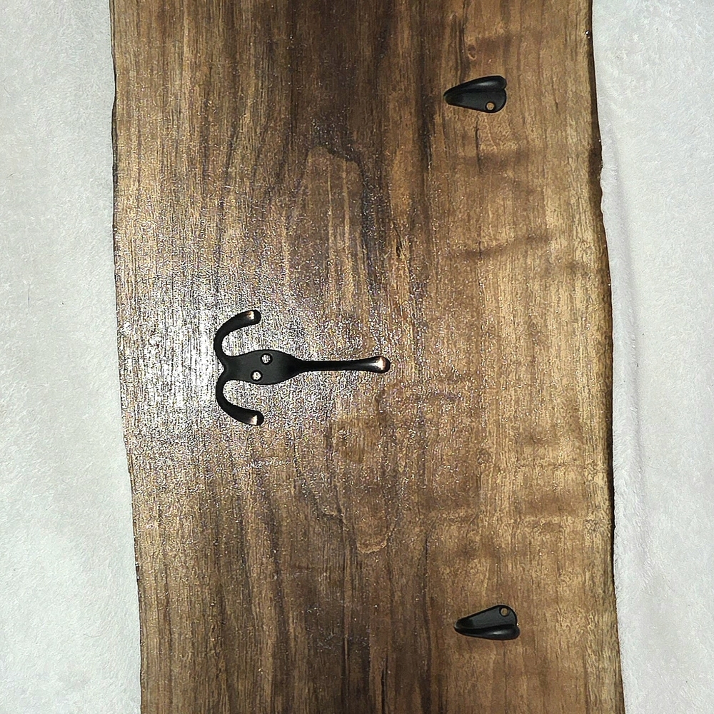 Rustic Live•Edge Black•Walnut Coat Rack